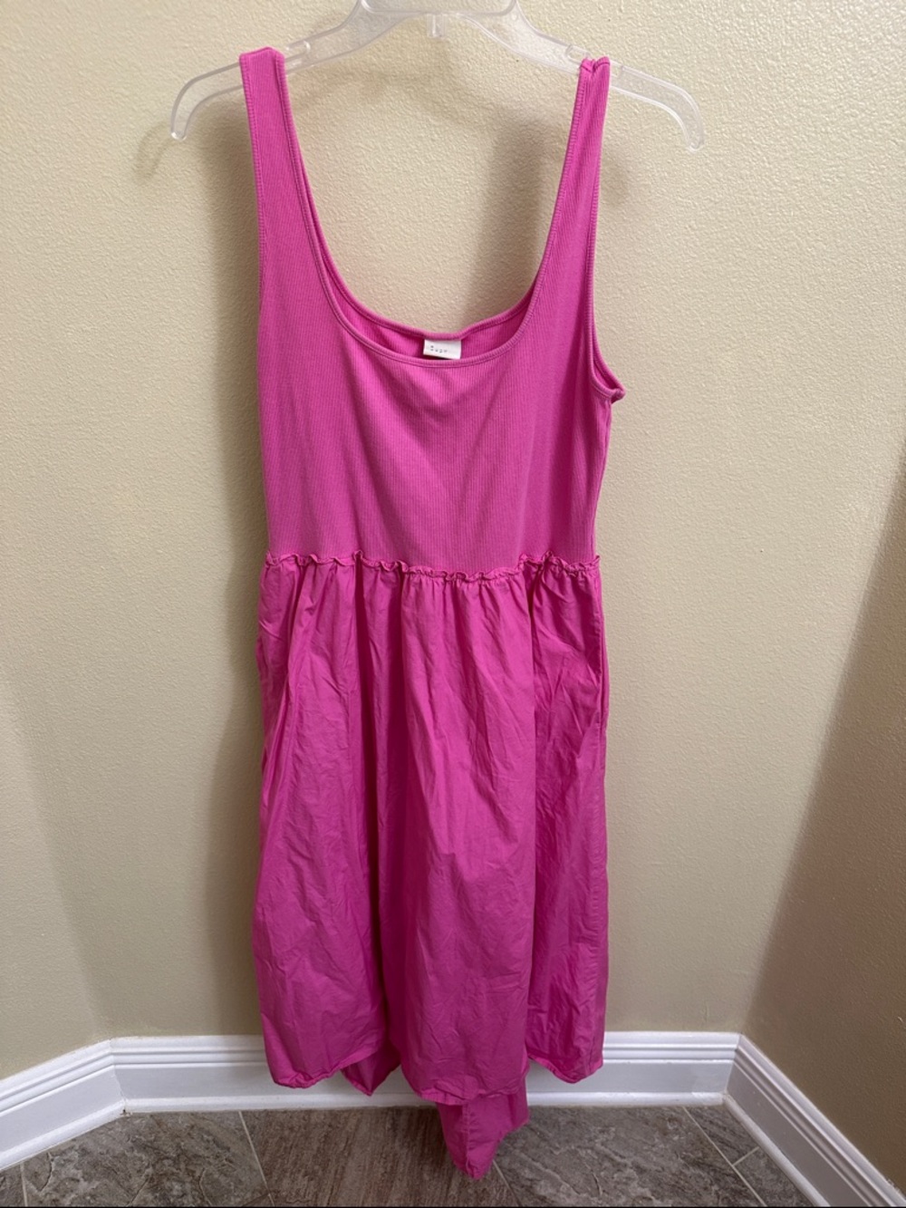 a new day Pink Ribbed Tank Dress med